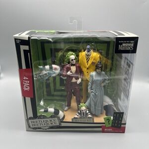 McFarlane Movie Maniac Beetlejuice Ltd Ed.4 Pack Pose Figures Cards‎ Bonus Items